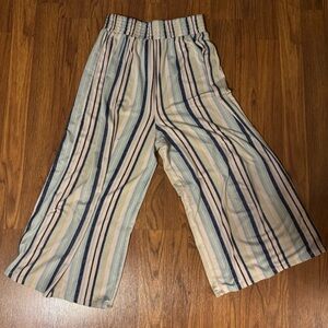 Knitworks Striped Pull-On Pants in Navy, Light Blue & Cream